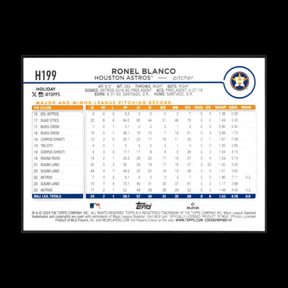 2024 Topps Holiday RONEL BLANCO #H199 Holiday Tree RC - Houston Astros