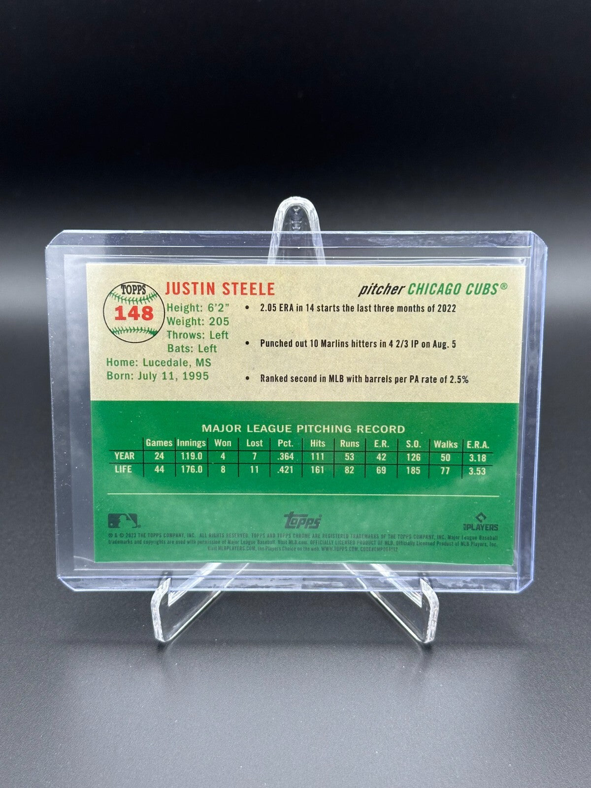 2023 Topps Chrome Platinum JUSTIN STEELE #148 Rookie Topps Refractor /499