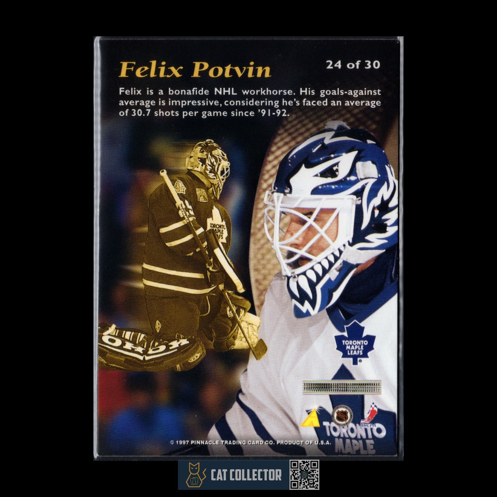1996-97 Pinnacle Mint Collection FELIX POTVIN #24 Bronze - Toronto Maple Leafs