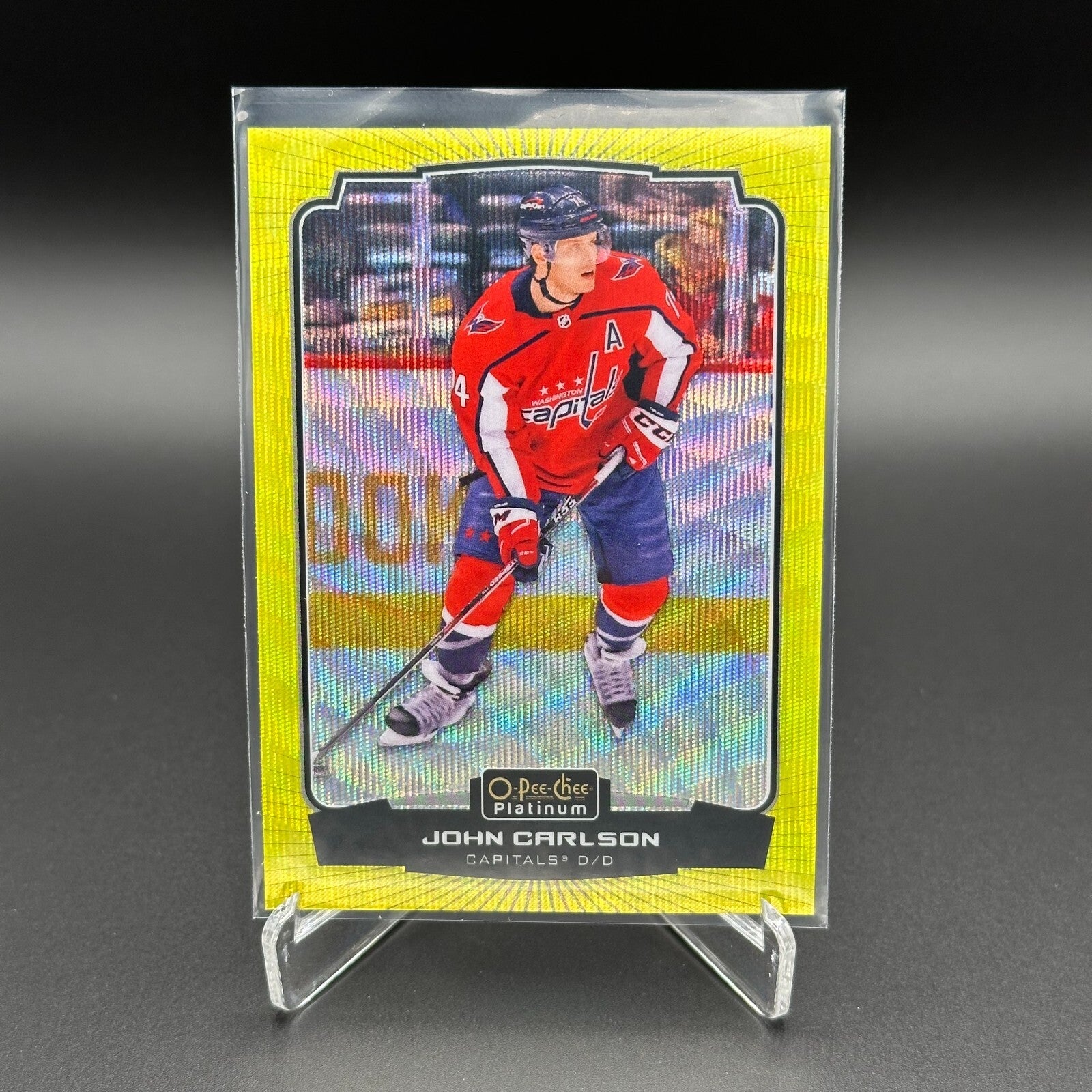 2022-23 O-Pee-Chee Platinum JOHN CARLSON #58 Neon Yellow Surge