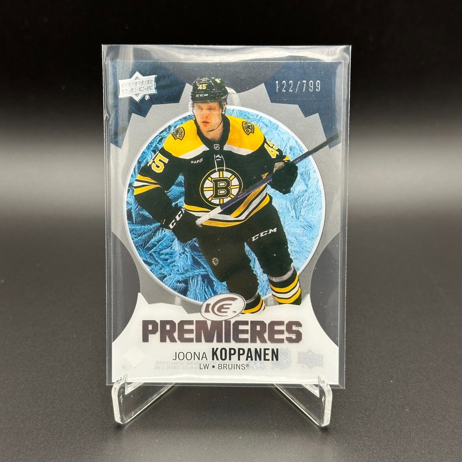 2023-24 UD Ice JOONA KOPPANEN #191 Ice Premieres Blue Parallel 122/799 Rookie RC