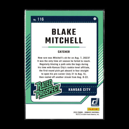 2024 Panini Donruss BLAKE MITCHELL #116 Rated Prospect RC