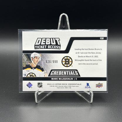 2022-23 UD Credentials MARC MCLAUGHLIN #150 Horizontal Debut Ticket Access /999