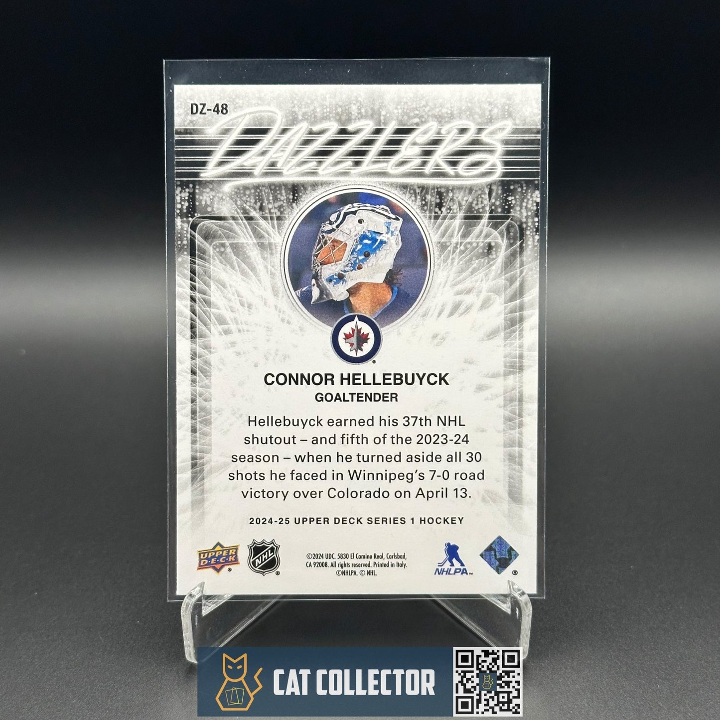 2024-25 UD Series 1 CONNOR HELLEBUYCK #DZ-48 Dazzlers Orange - Winnipeg Jets
