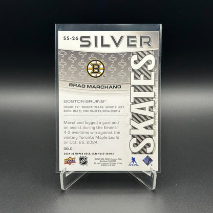 2024-25 UD Extended series BRAD MARCHAND #SS-26 Silver Skates Gold /250
