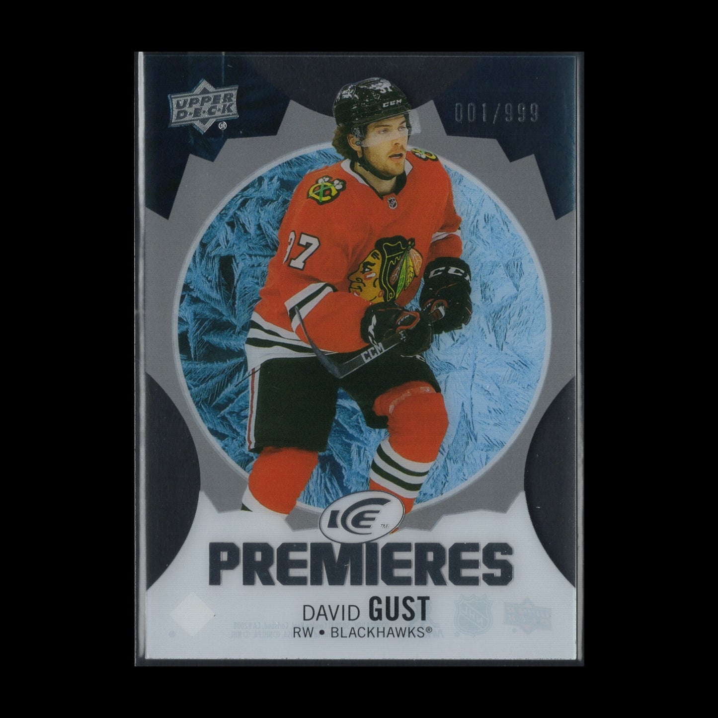 2023-24 UD Ice DAVID GUST #159 Ice Premieres Rookie RC 1/999 - First Print!