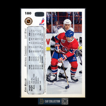 1992-93 Upper Deck Hockey KIRK MILLER #180 Auto Montreal Canadiens