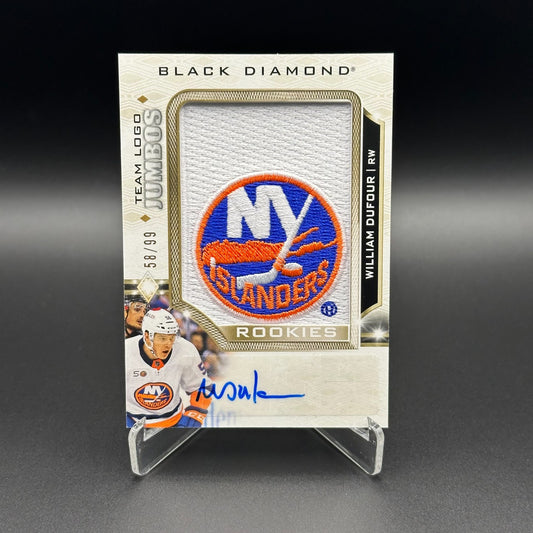 2023-24 UD Black Diamond WILLIAM DUFOUR #RTL-WD Team Logo Jumbo RC /99 Auto