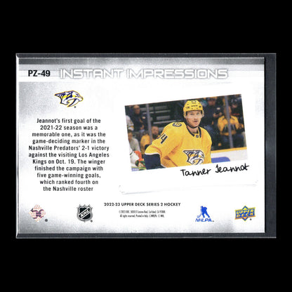 2022-23 UD Series 2 TANNER JEANNOT #PZ-49 Instant Impressions