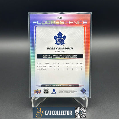 2023-24 UD Series 2 BOBBY MCMANN #F-17 Fluorescence red RC Rookie