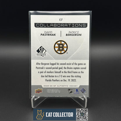 2022-23 UD SP Authentic DAVID PASTRNAK / PATRICE BERGERON #C-7 Collaborations