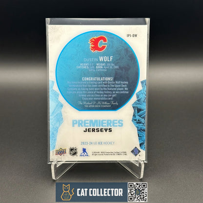 2023-24 UD Ice DUSTIN WOLF #IPJ-DW Ice Premieres Jersey Rookie RC