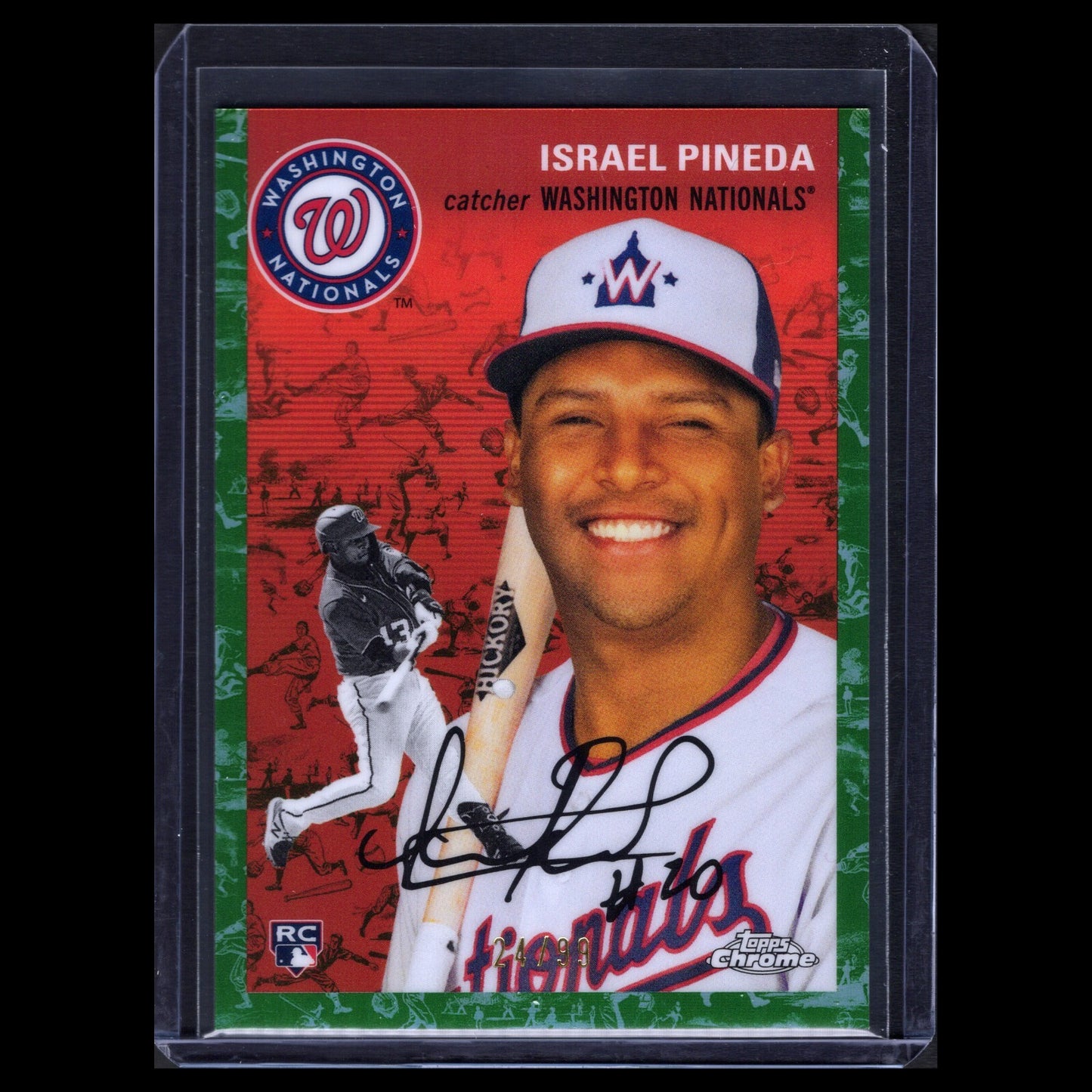 2023 Topps Chrome Platinum ISRAEL PINEDA #153 Toile White/Green Refractor RC /99