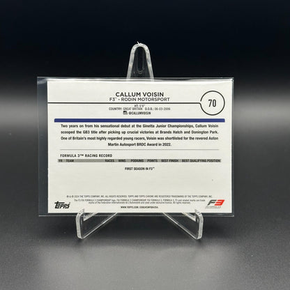 2024 Topps Formula 1 CALLUM VOISIN #70 F3 Future Stars Mini Diamond Refrac. /299