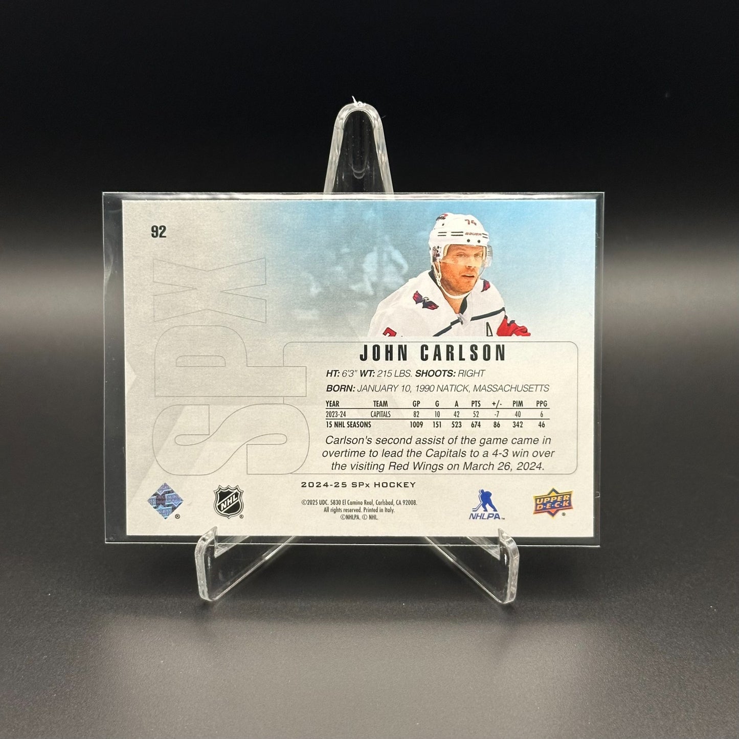 2024-25 Upper Deck SPx JOHN CARLSON #92 - Washington Capitals