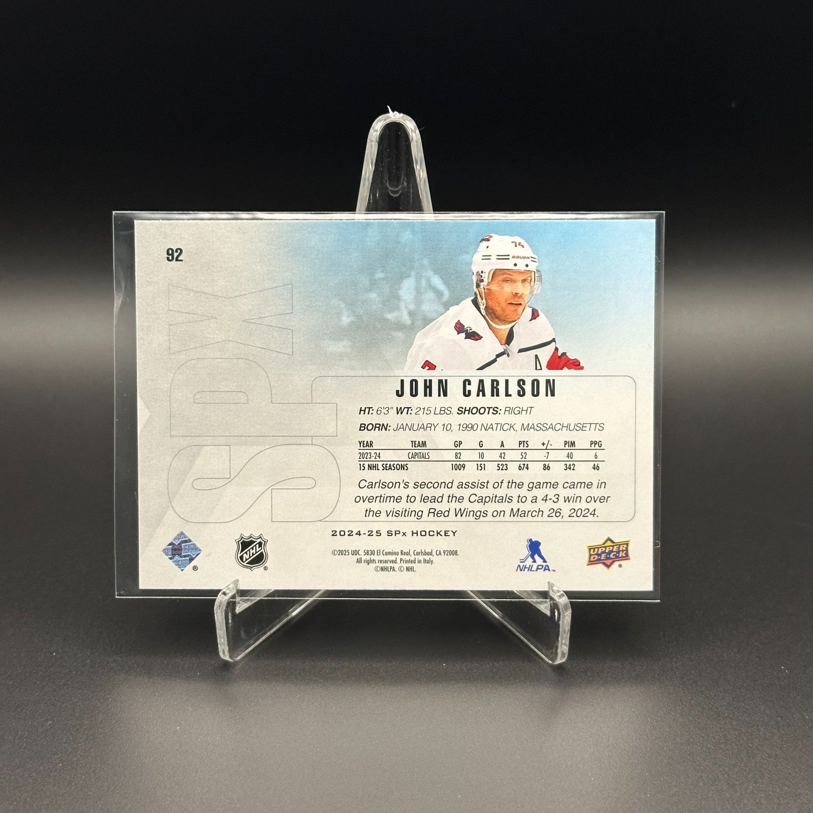 2024-25 Upper Deck SPx JOHN CARLSON #92 - Washington Capitals