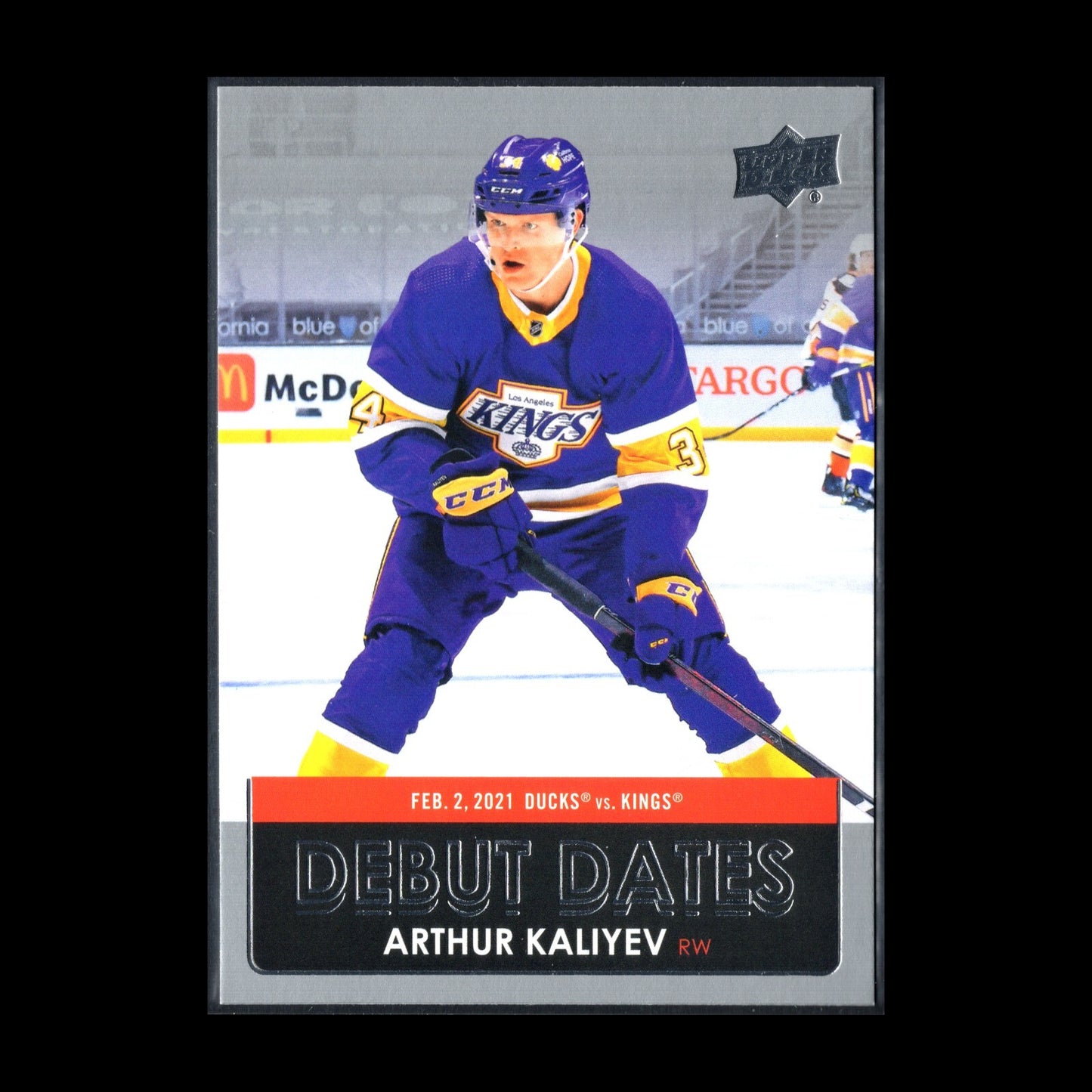 2021-22 UD Series 1 ARTHUR KALIYEV #DD-4 Debut Dates RC - Los Angeles Kings