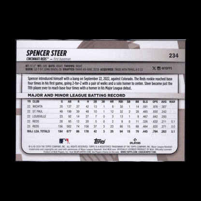 2024 Topps Big League SPENCER STEER #234 Rainbow foil - Cincinnati Reds