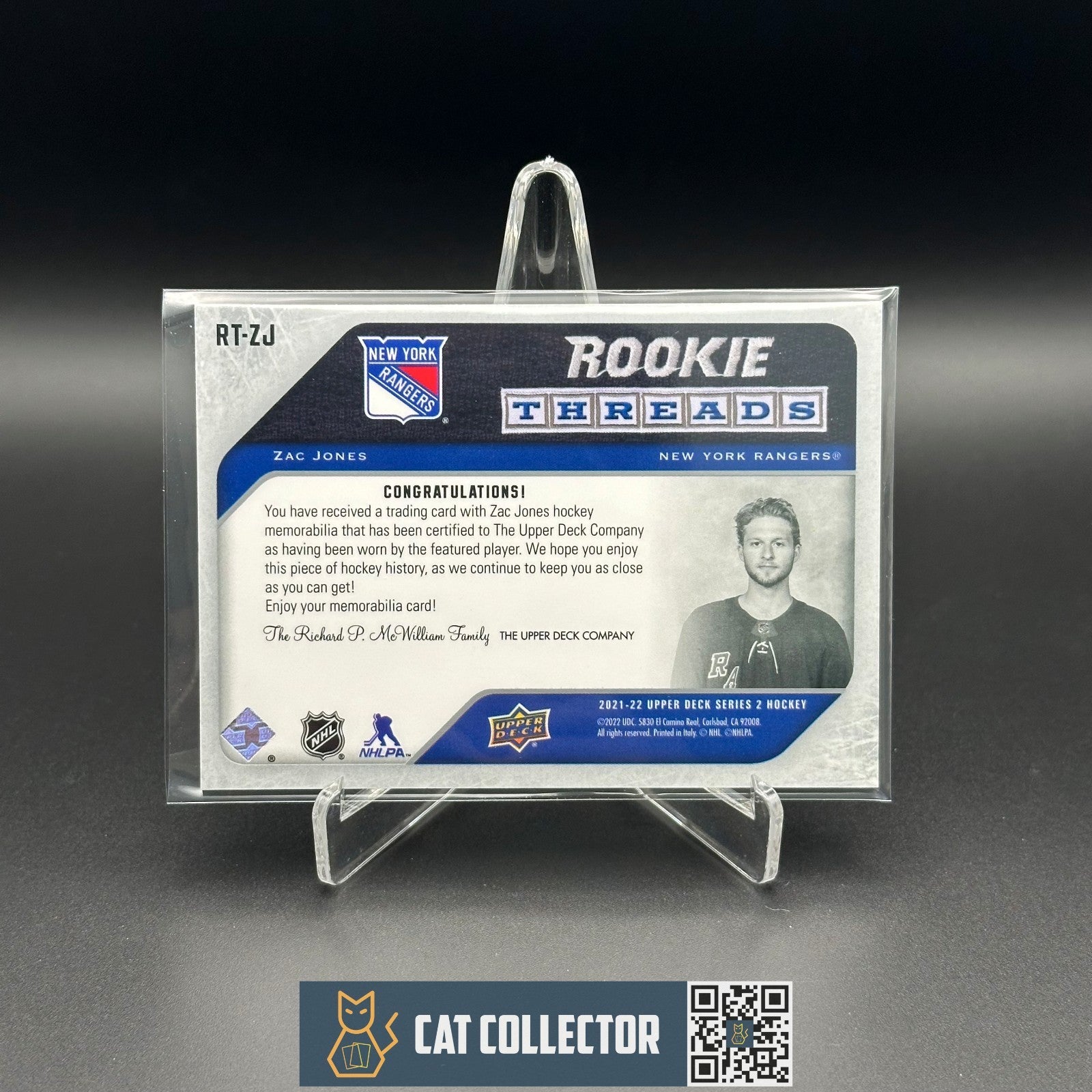 2021-22 UD Series 2 ZAC JONES #RT-ZJ Rookie Threads RC Jersey