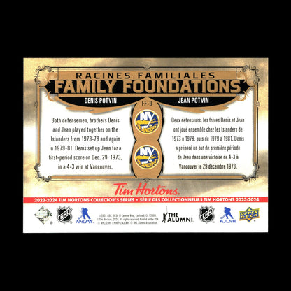 2023-24 UD Tim Hortons DENIS & JEAN POTVIN #FF-9 Family Foundations
