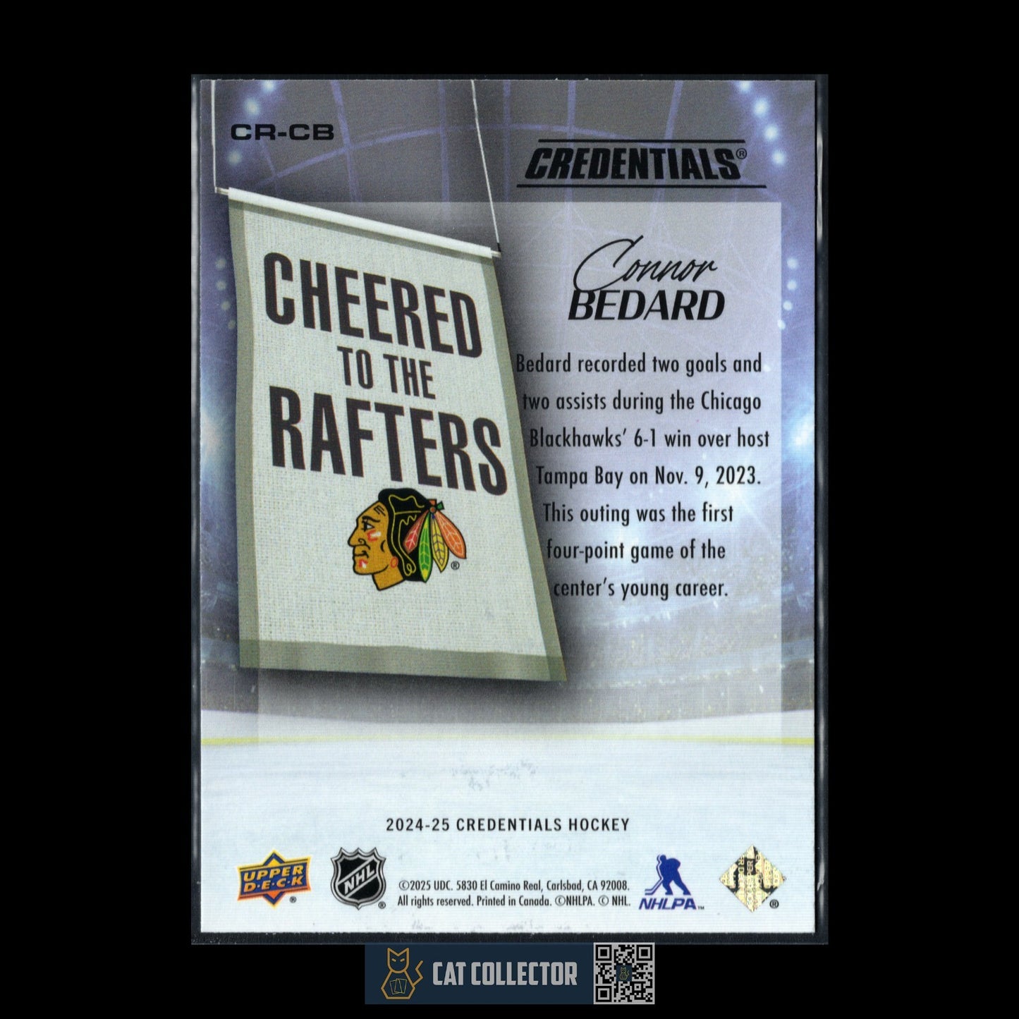 2024-25 UD Credentials CONNOR BEDARD #CR-CB Cheered to the Rafters