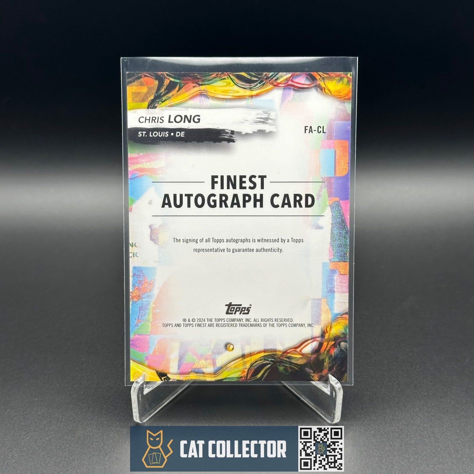 2024 Topps Finest CHRIS LONG #FA-CL Gold Refractor Auto 26/50 - St. Louis Rams
