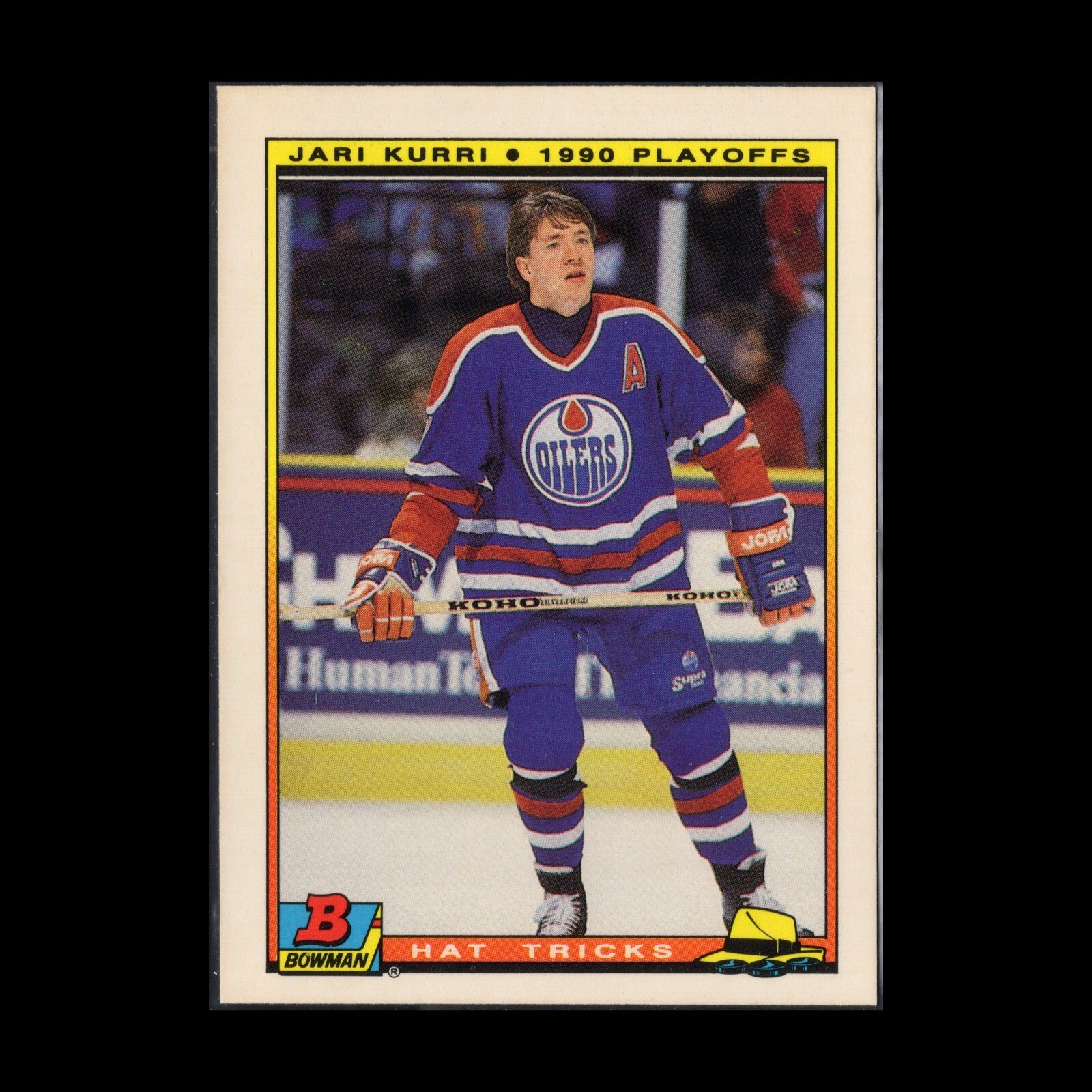 1990-91 Bowman Hockey Hat Tricks #19 JARI KURRI - Edmonton Oilers