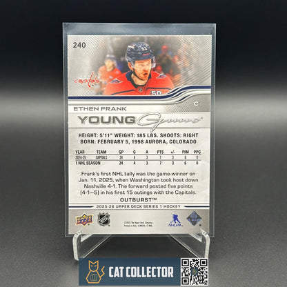 2025-26 UD Series 1 ETHEN FRANK #240 Young guns Outburst Rookie RC