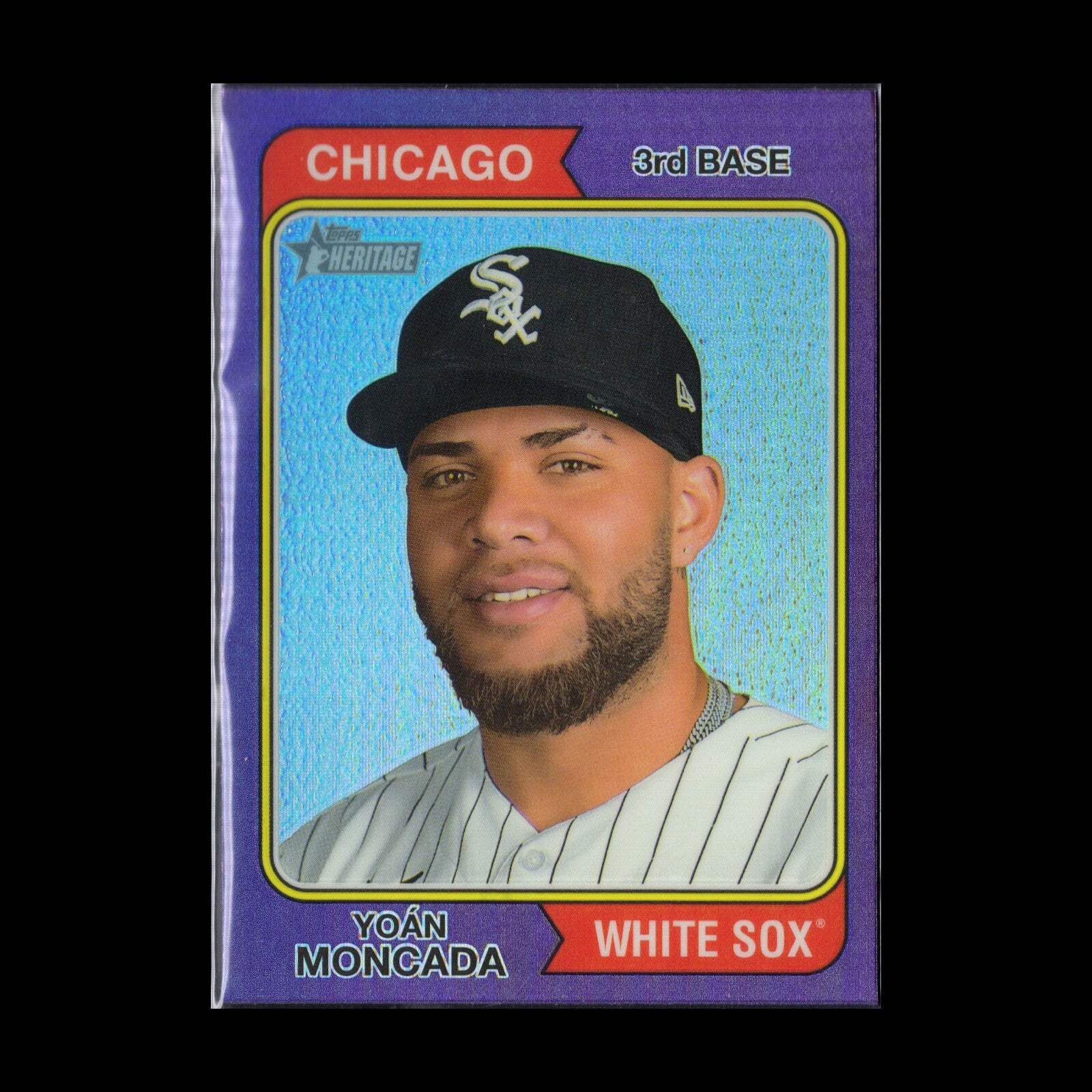2023 Topps Heritage YOAN MONCADA #402 Chrome Purple Refractor Chicago White Sox