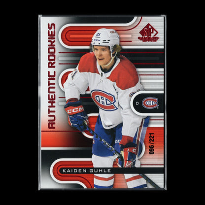 2022-23 UD SP Game Used KAIDEN GUHLE #193 Authentic Rookies Red RC 96/221