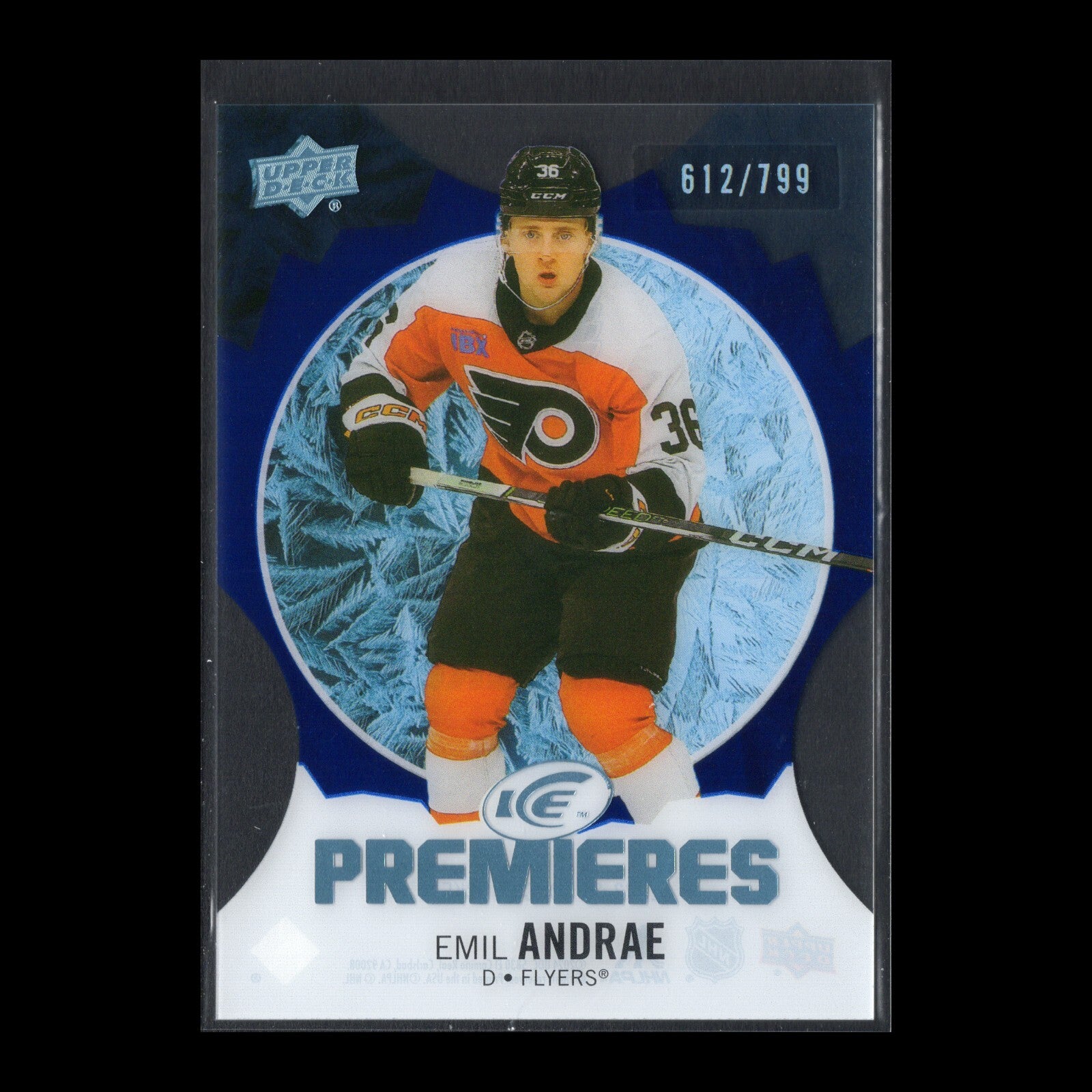 2023-24 UD Ice EMIL ANDRAE #167 Ice Premieres Blue Parallel 612/799 Rookie RC