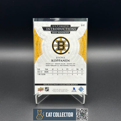 2023-24 UD Ultimate Collection JOONA KOPPANEN #UI-62 Introductions Gold RC /49