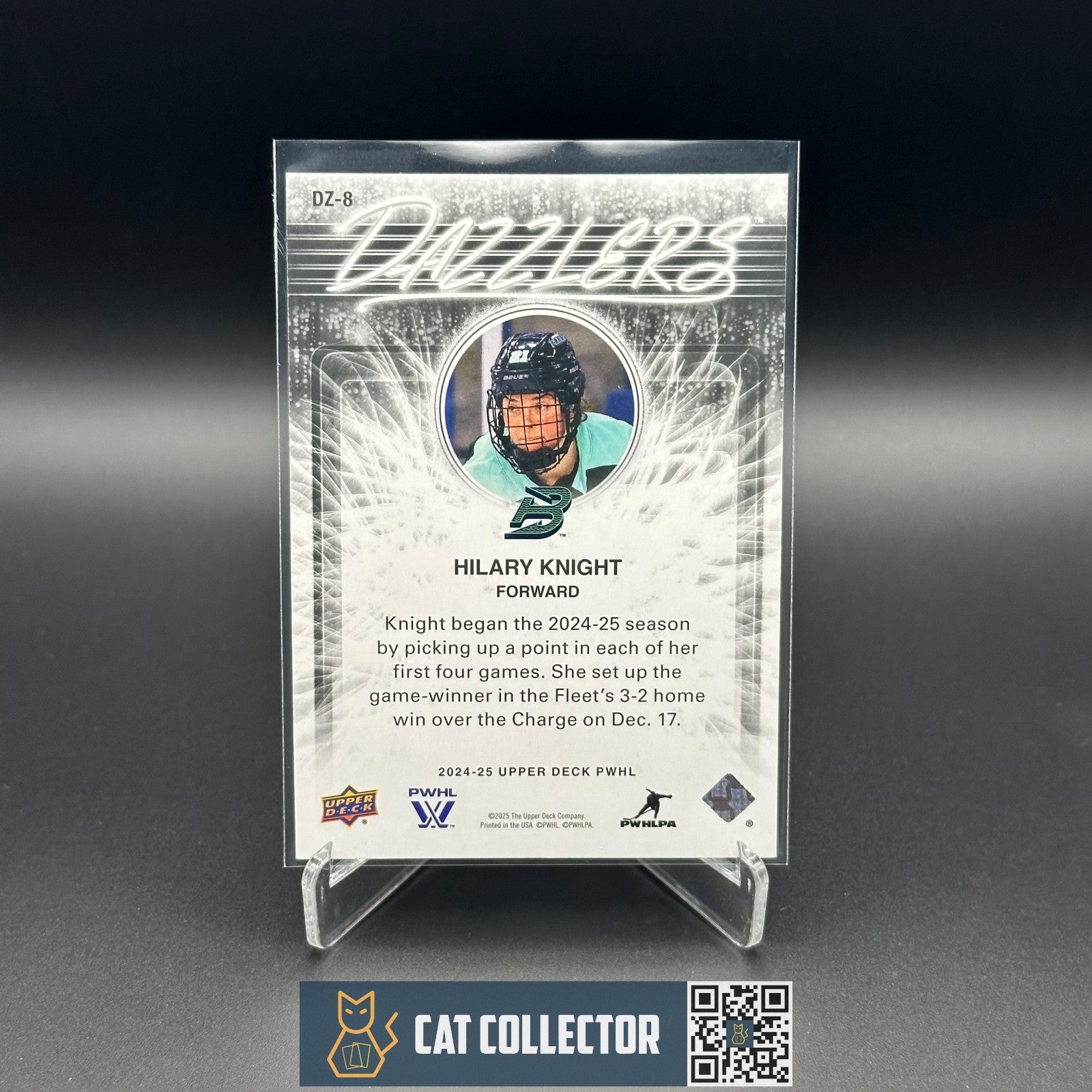 2024-25 UD PWHL HILARY KNIGHT #DZ-8 Dazzlers Blue - Boston Fleet
