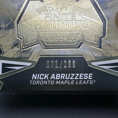 2022-23 UD SPx NICK ABRUZZESE #F-39 SPx Finites Rookies Gold RC /299