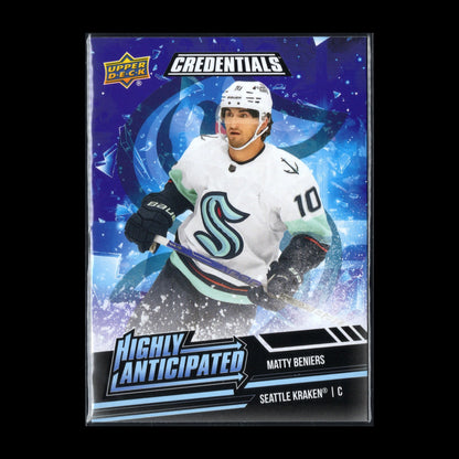 2022-23 UD Credentials MATTY BENIERS #HA-4 Highly Anticipated