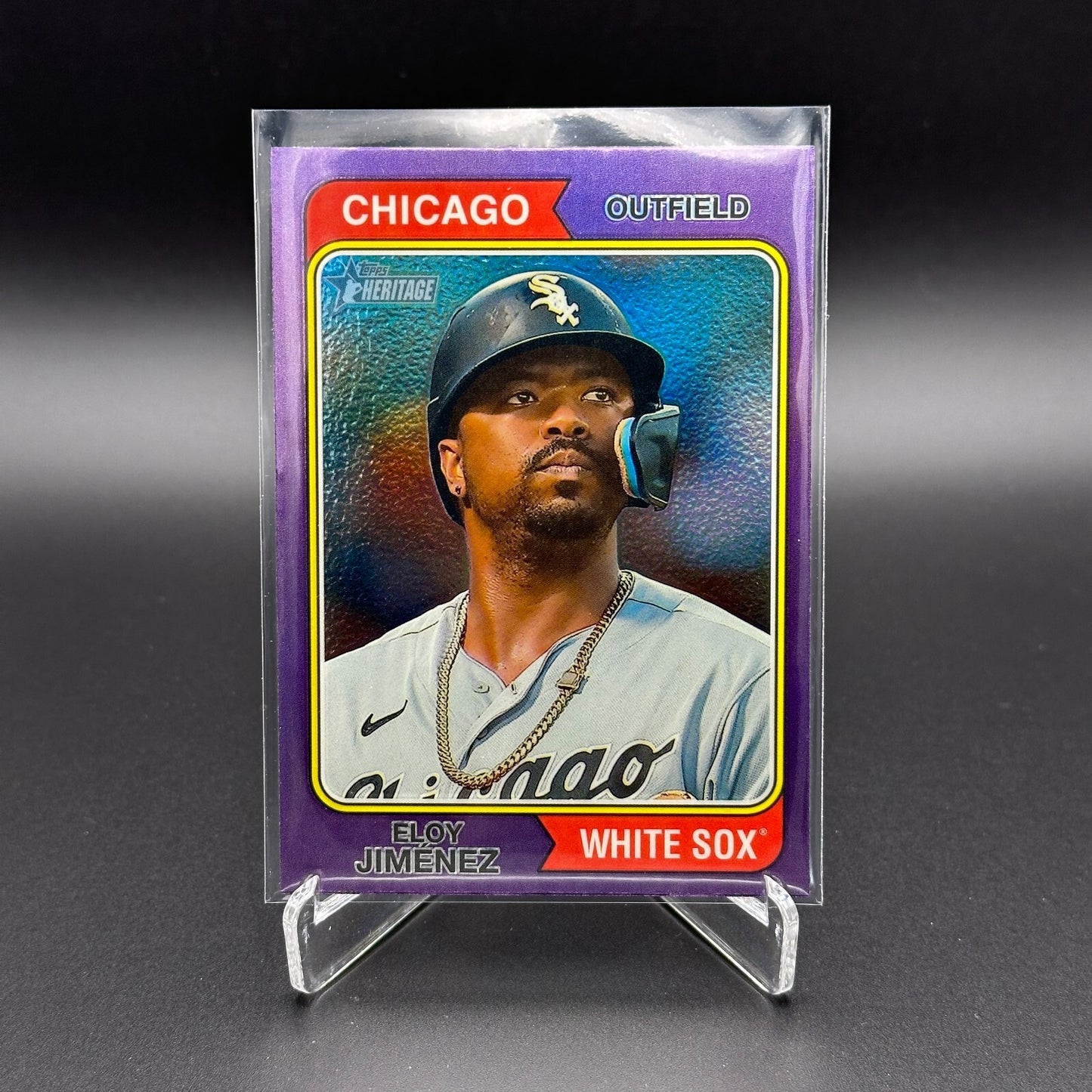 2023 Topps Heritage ELOY JIMENEZ #70 Chrome Purple Refractor - Chicago White Sox