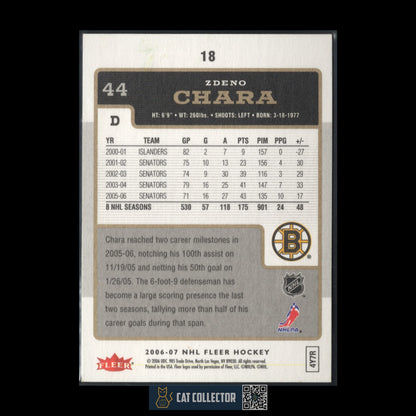 2006-07 Fleer Hockey ZDENO CHARA #18 Boston Bruins