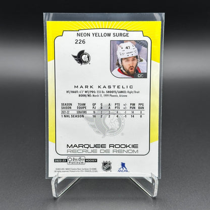 2022-23 O-Pee-Chee Platinum MARK KASTELIC #226 Neon Yellow Surge RC