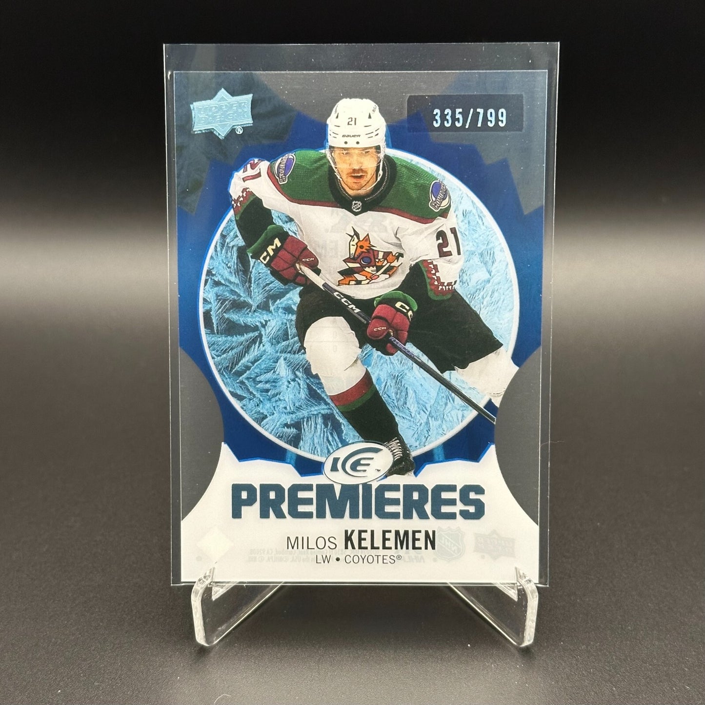 2023-24 UD Ice MILOS KELEMEN #184 Ice Premieres Blue Parallel RC /799