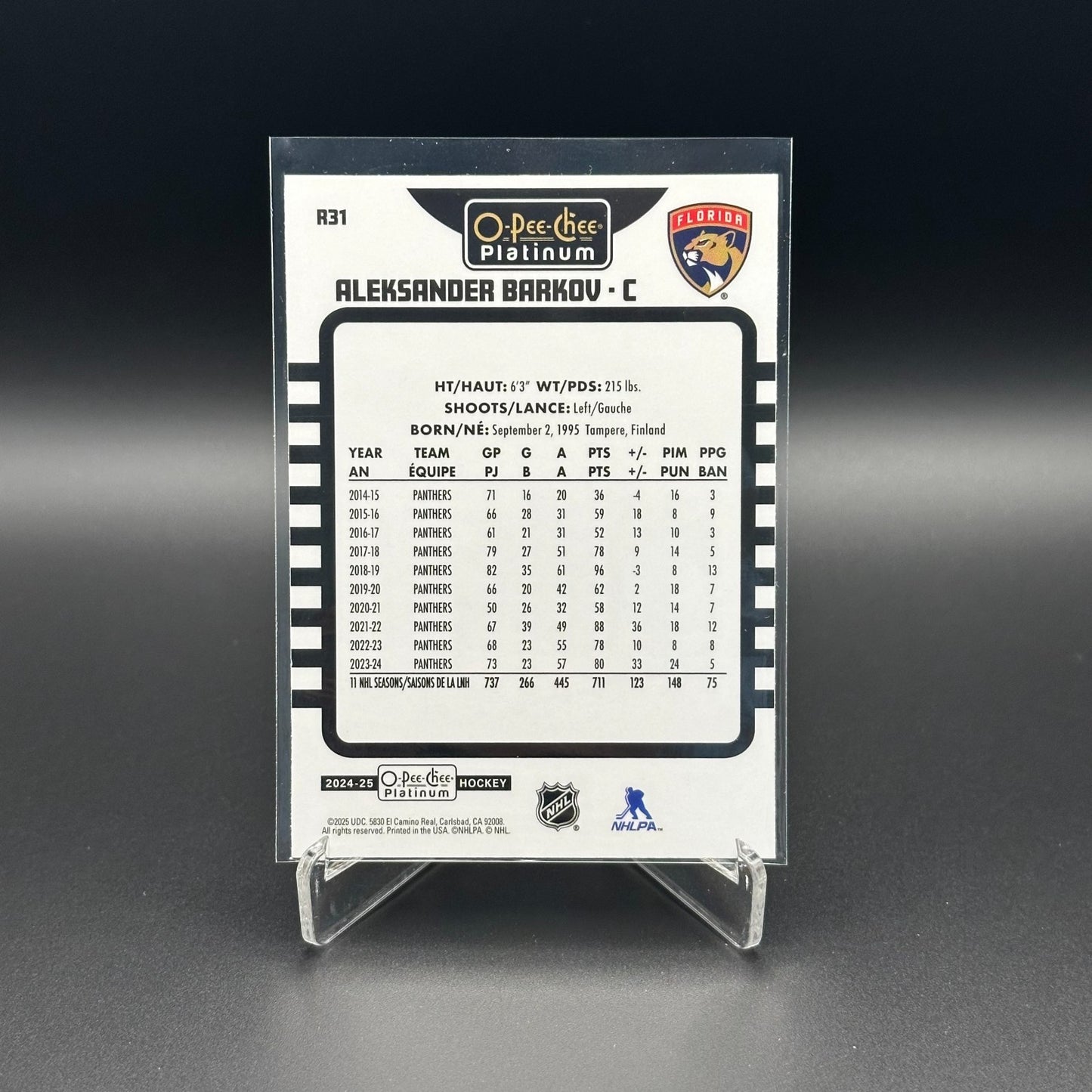 2024-25 O-Pee-Chee Platinum ALEKSANDER BARKOV #R31 Retro - Florida Panthers