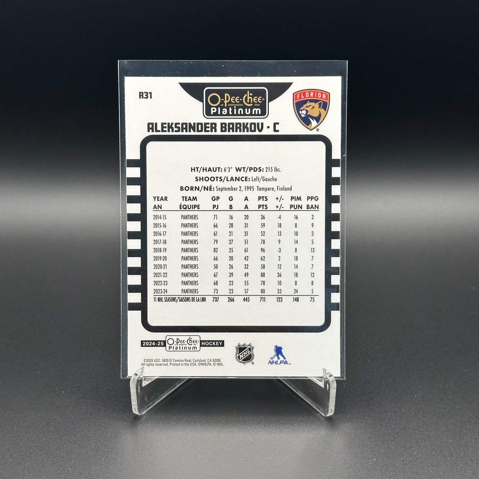2024-25 O-Pee-Chee Platinum ALEKSANDER BARKOV #R31 Retro - Florida Panthers