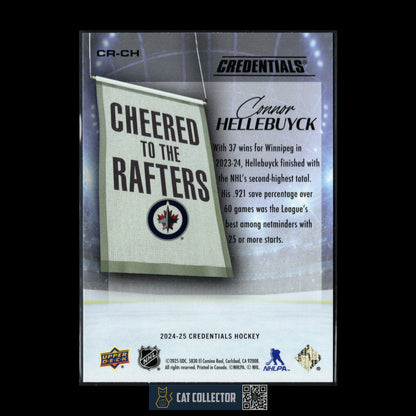 2024-25 UD Credentials CONNOR HELLEBUYCK #CR-CH Cheered to the Rafters