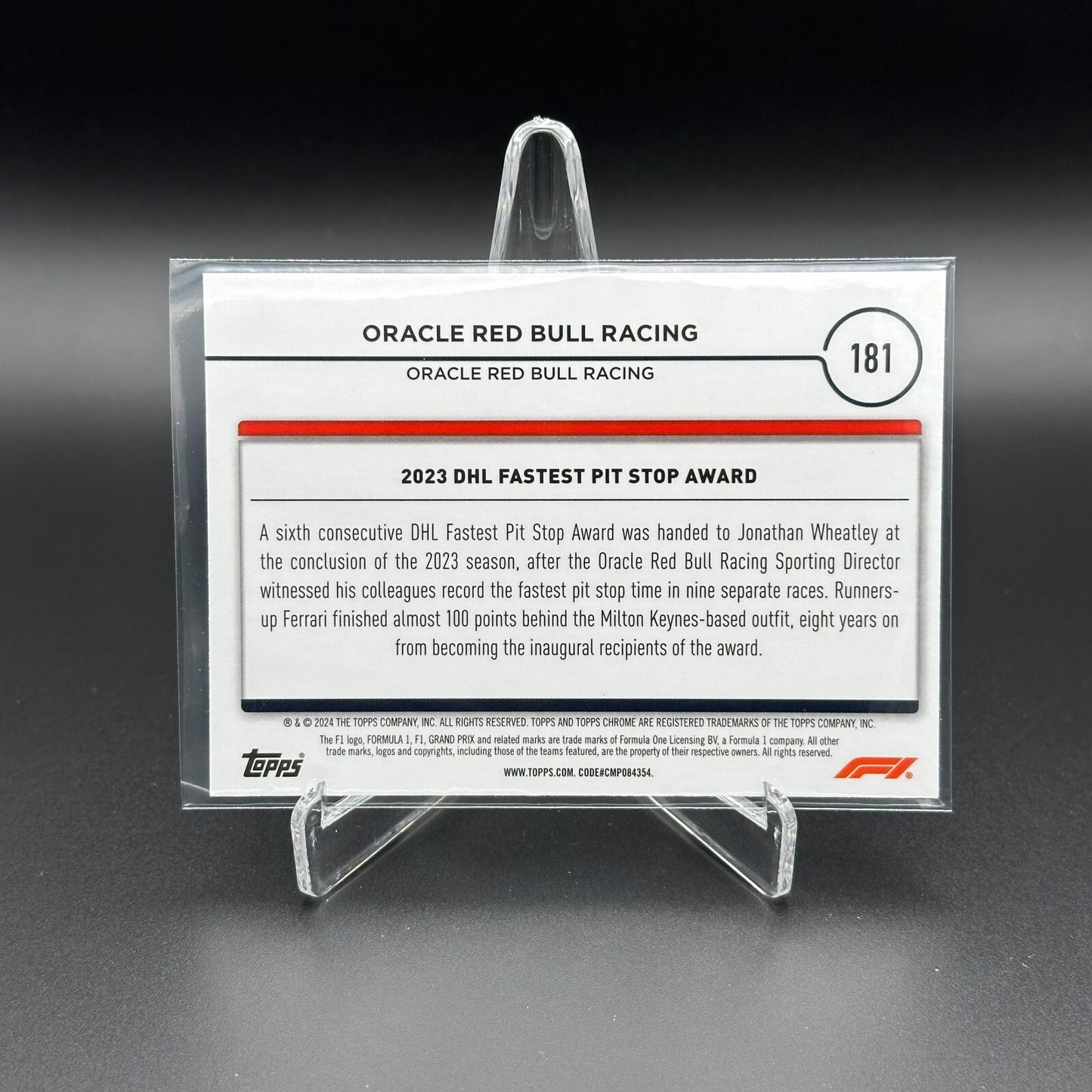 2024 Topps F1 ORACLE RED BULL RACING #181 Mini Diamonds Refractors 270/299