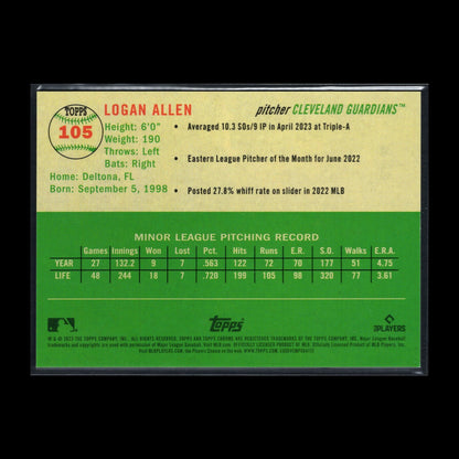 2023 Topps Chrome Platinum LOGAN ALLEN #105 Rookie Topps Refractor /499