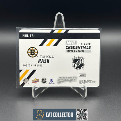 2017-18 UD MVP TUUKKA RASKA #NHL-TR NHL Player Credentials Level 1 Access