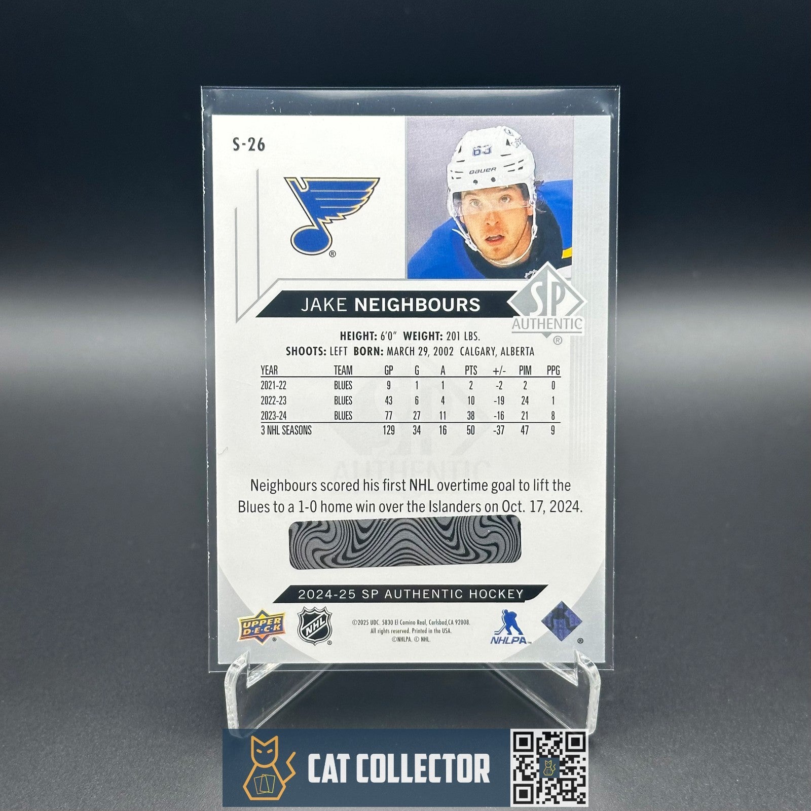 2024-25 UD SP Authentic JAKE NEIGHBOURS #S-26 Spectrum FX BOUNTY Unscratched