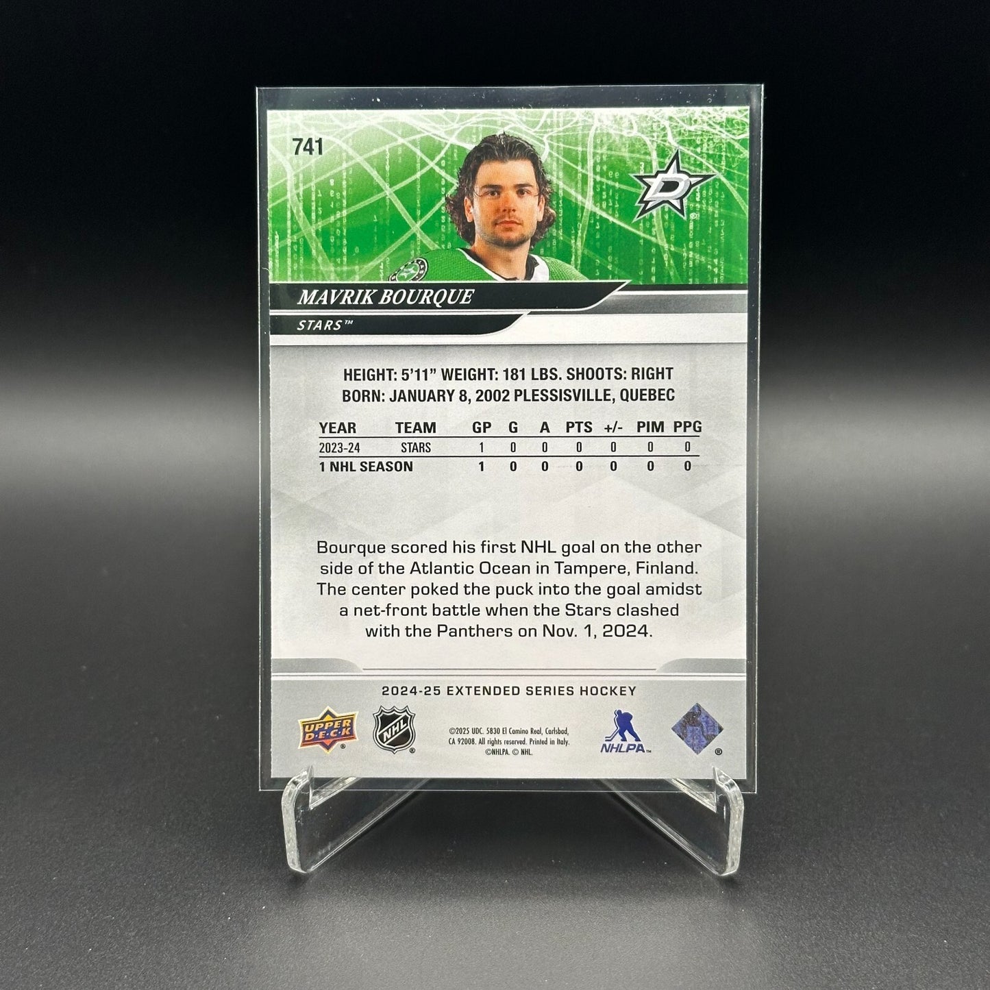 2024-25 UD Extended Series MAVRIK BOURQUE #741 1st Round Draft - Dallas Stars