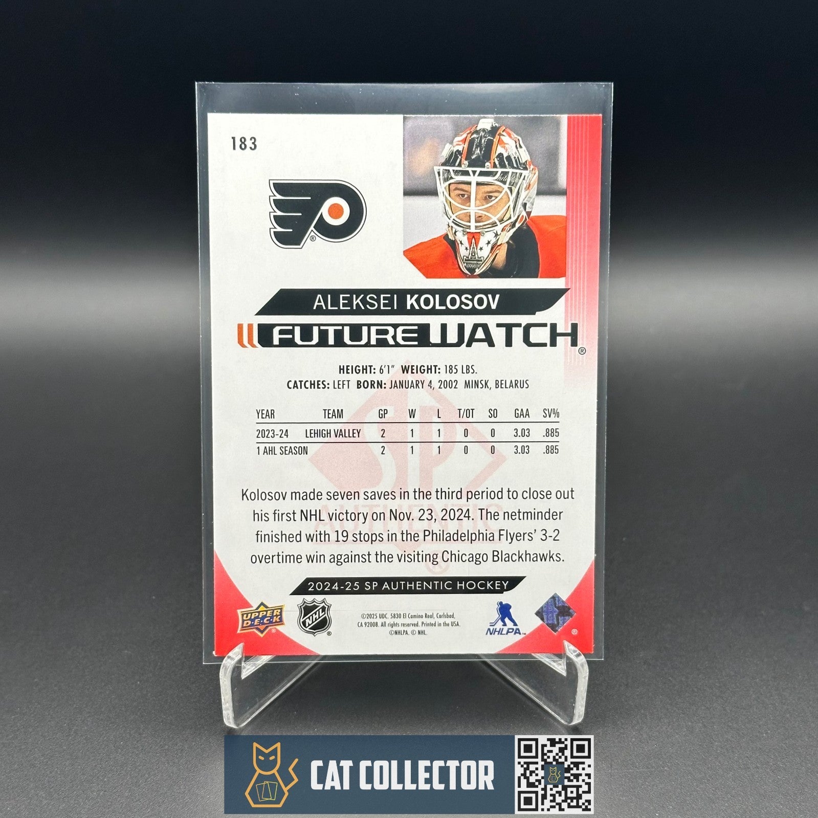 2024-25 UD SP Authentic ALEKSEI KOLOSOV #183 Future Watch Limited Red RC