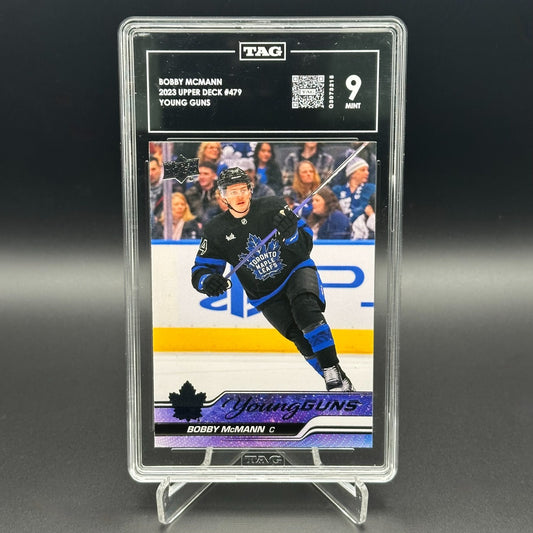 2023-24 UD Series 2 BOBBY MCMANN #479 Young Guns TAG 9 - Toronto Maple Leafs