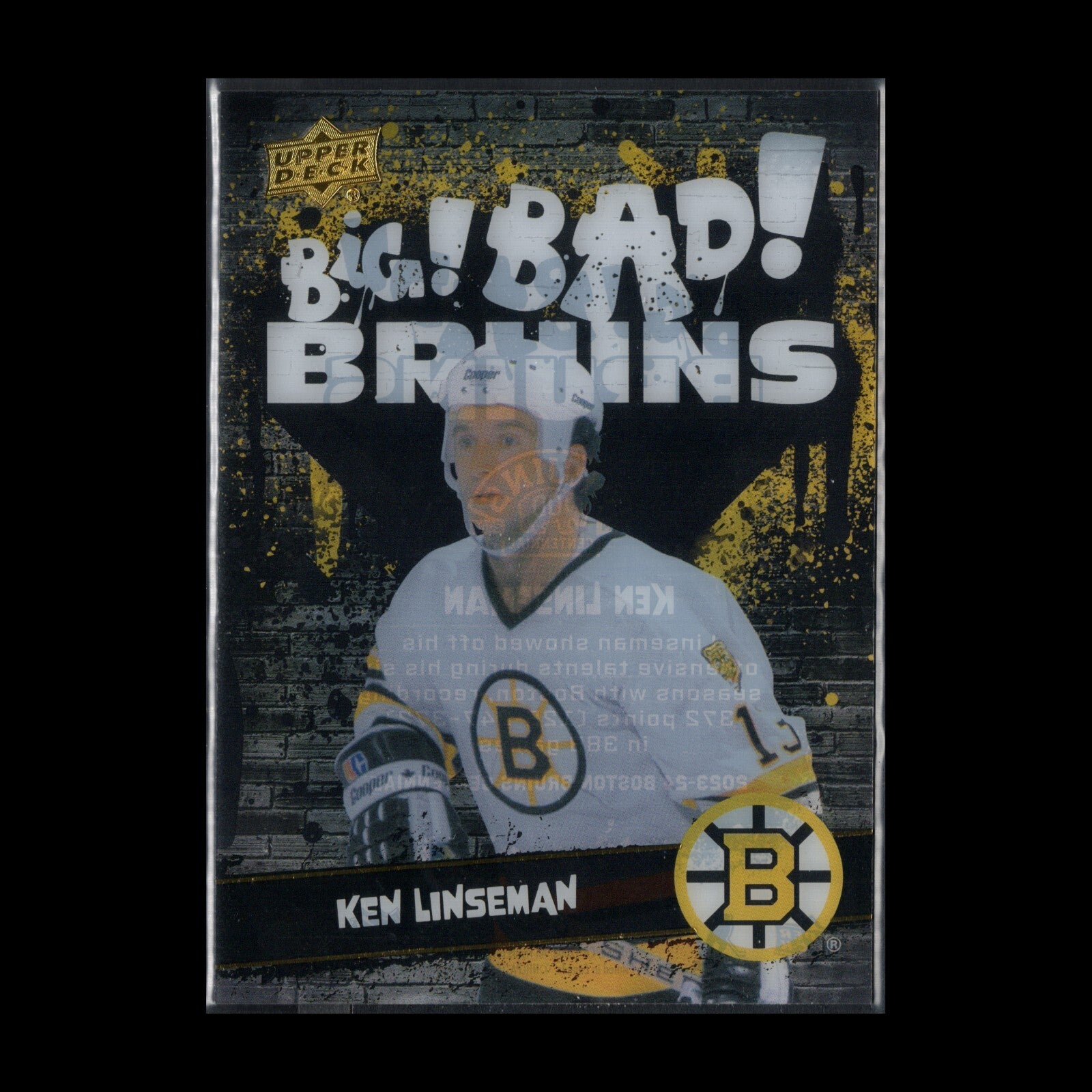 2023-24 UD Boston Bruins Centennial KEN LINSEMAN #196 Big Bad Bruins Acetate